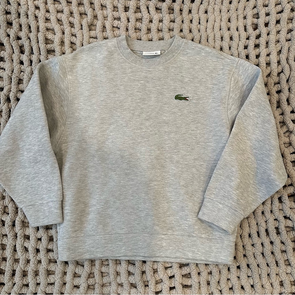 lacoste lightweight neoprene crewneck sweatshirt